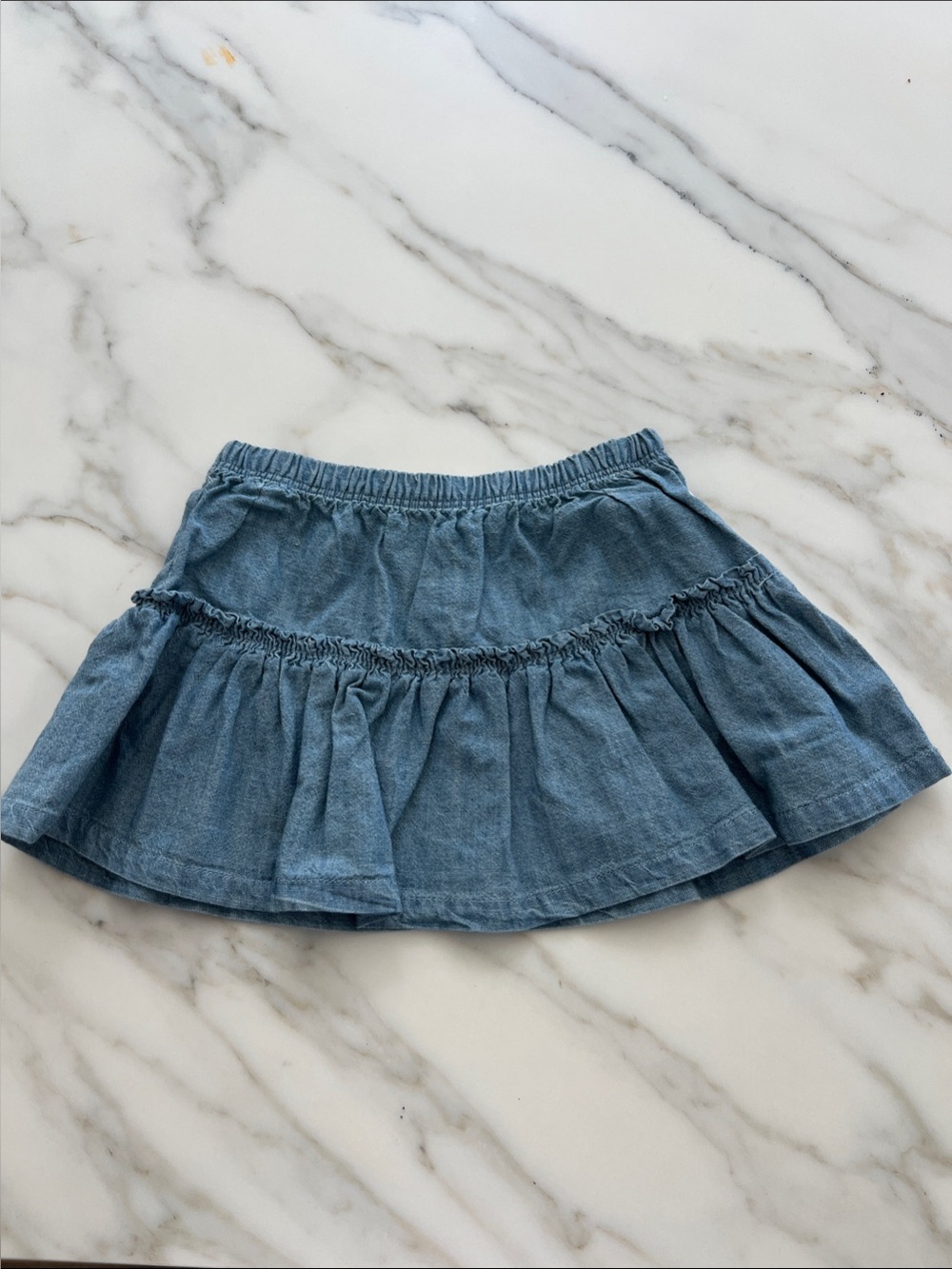 GAP Blue Ruffled Denim-Look Girls Skirt